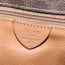 CELINE Macadam Canvas Shoulder Bag PVC Leather Brown Gold Auth 86522-12