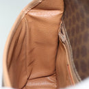 CELINE Macadam Canvas Shoulder Bag PVC Leather Brown Gold Auth 86522-20