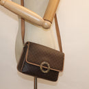 CELINE Macadam Canvas Shoulder Bag PVC Leather Brown Gold Auth 86522-21