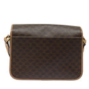CELINE Macadam Canvas Shoulder Bag PVC Leather Brown Gold Auth 86522-2