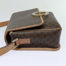 CELINE Macadam Canvas Shoulder Bag PVC Leather Brown Gold Auth 86522-4