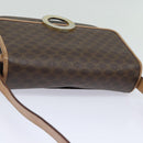 CELINE Macadam Canvas Shoulder Bag PVC Leather Brown Gold Auth 86522-6