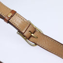 CELINE Macadam Canvas Shoulder Bag PVC Leather Brown Gold Auth 86522-8