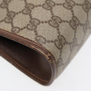 GUCCI GG Supreme Web Sherry Line Clutch Bag Brown 156 01 030 Auth 86523-16