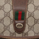 GUCCI GG Supreme Web Sherry Line Clutch Bag Brown 156 01 030 Auth 86523-8