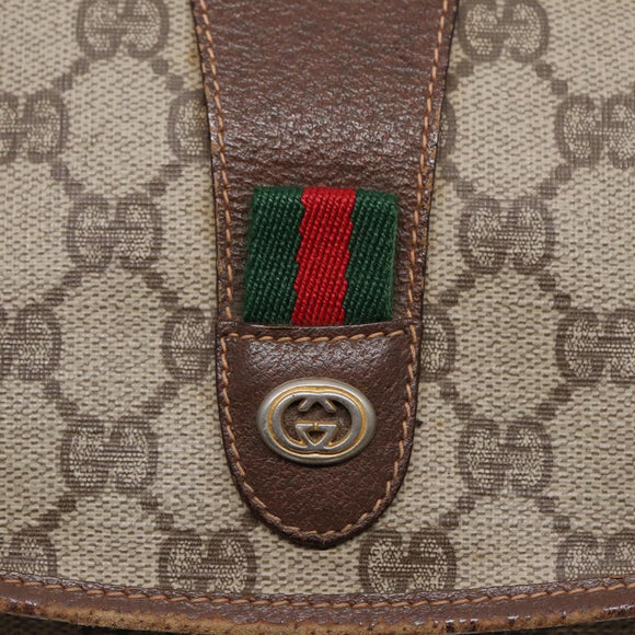 GUCCI GG Supreme Web Sherry Line Clutch Bag Braun 156 01 030 Auth 86523