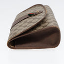 GUCCI GG Supreme Web Sherry Line Clutch Bag Brown 156 01 030 Auth 86523-4