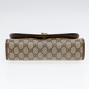 GUCCI GG Supreme Web Sherry Line Clutch Bag Brown 156 01 030 Auth 86523-6