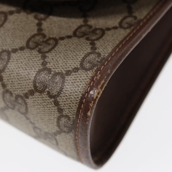 GUCCI GG Supreme Web Sherry Line Clutch Bag Braun 156 01 030 Auth 86523