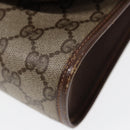 GUCCI GG Supreme Web Sherry Line Clutch Bag Brown 156 01 030 Auth 86523-14