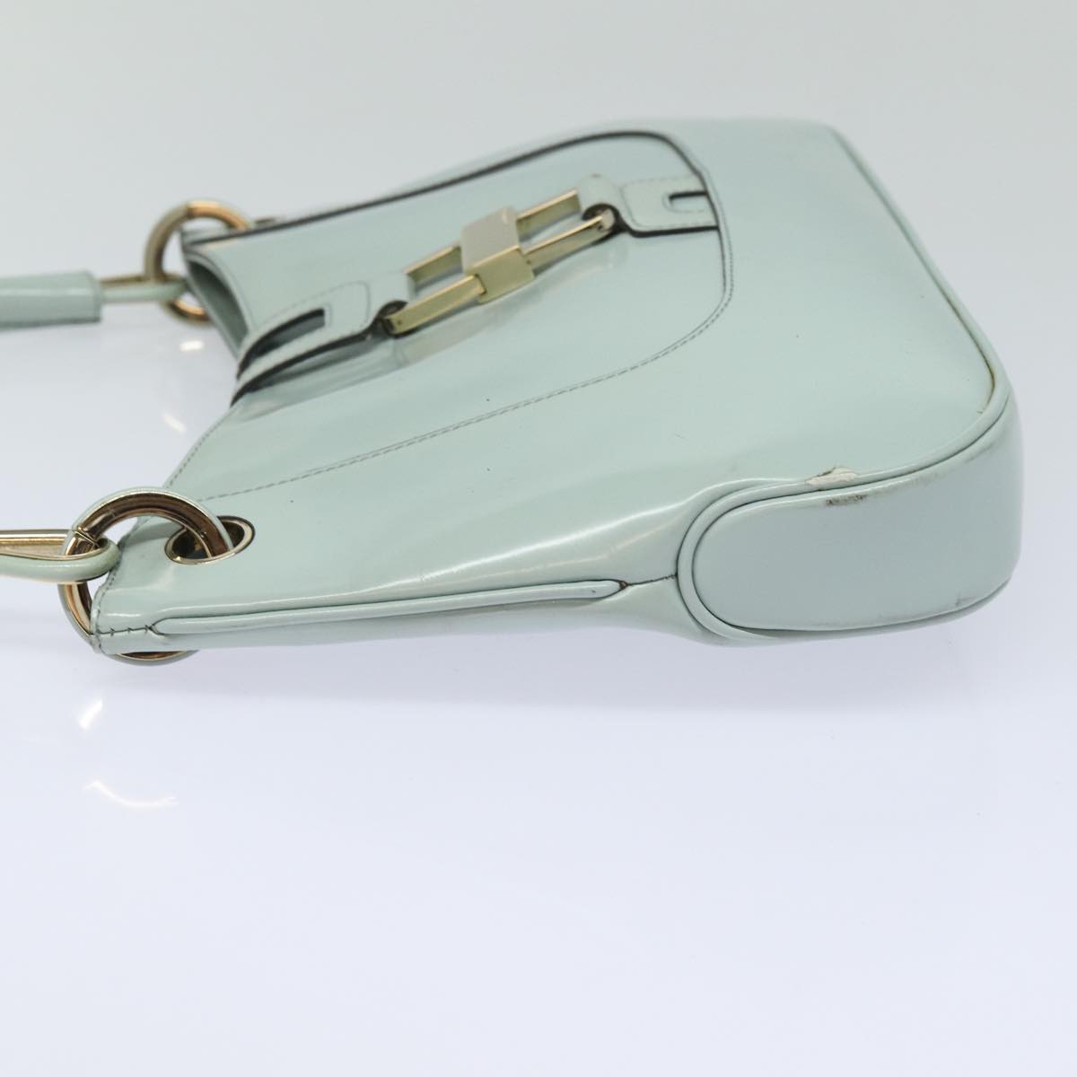 GUCCI Shoulder Bag Enamel Blue Gold 001 4150 Auth 86524