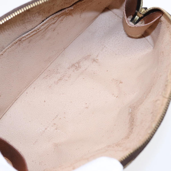 LOUIS VUITTON Monogram Trousse Demi Ronde Cosmetic Pouch M47520 LV Auth 86597