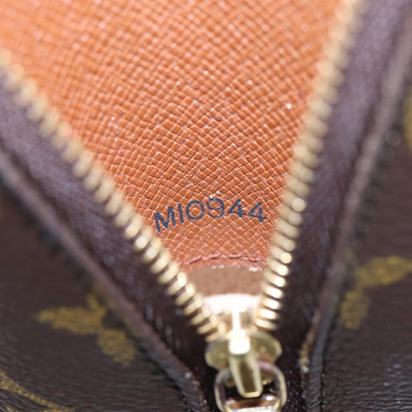 LOUIS VUITTON Monogram Trousse Demi Ronde Cosmetic Pouch M47520 LV Auth 86597