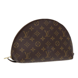 LOUIS VUITTON Monogram Trousse Demi Ronde Cosmetic Pouch M47520 LV Auth 86597
