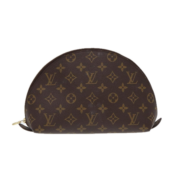 LOUIS VUITTON Monogram Trousse Demi Ronde Cosmetische Etui M47520 LV Auth 86597