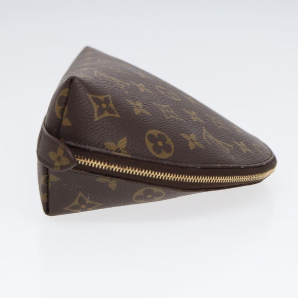 LOUIS VUITTON Monogram Trousse Demi Ronde Cosmetic Pouch M47520 LV Auth 86597