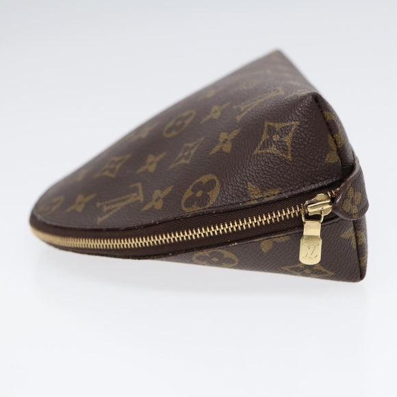 LOUIS VUITTON Monogram Trousse Demi Ronde Cosmetische Etui M47520 LV Auth 86597