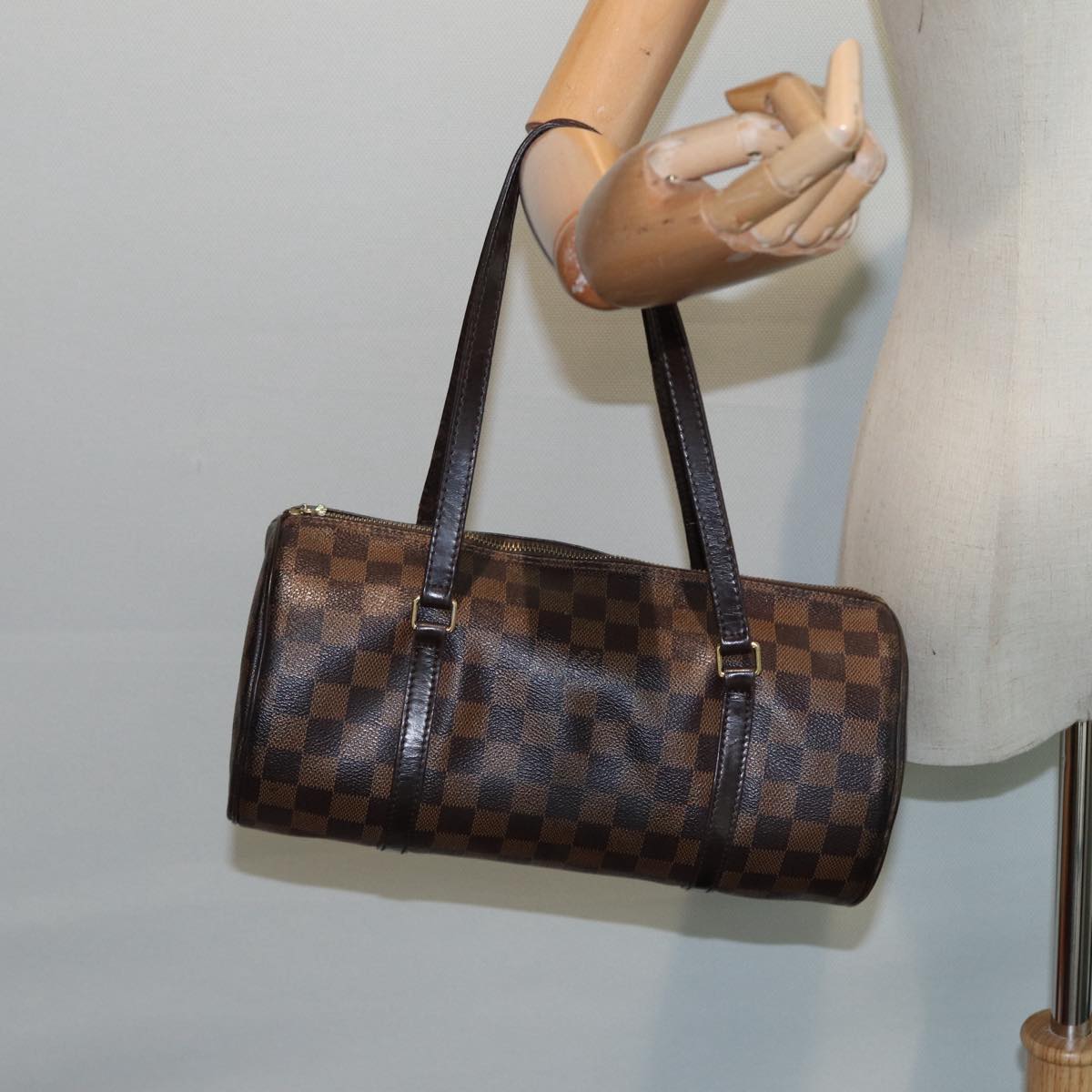 LOUIS VUITTON Damier Ebene Papillon 30 Hand Bag N51303 LV Auth 86598