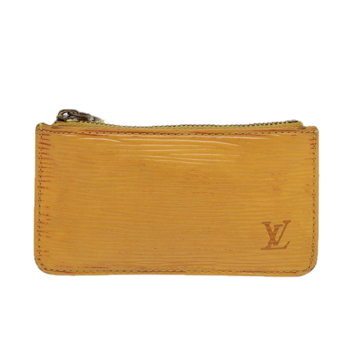 LOUIS VUITTON Epi Pochette Cles Coin Purse Yellow M63809 LV Auth 86604