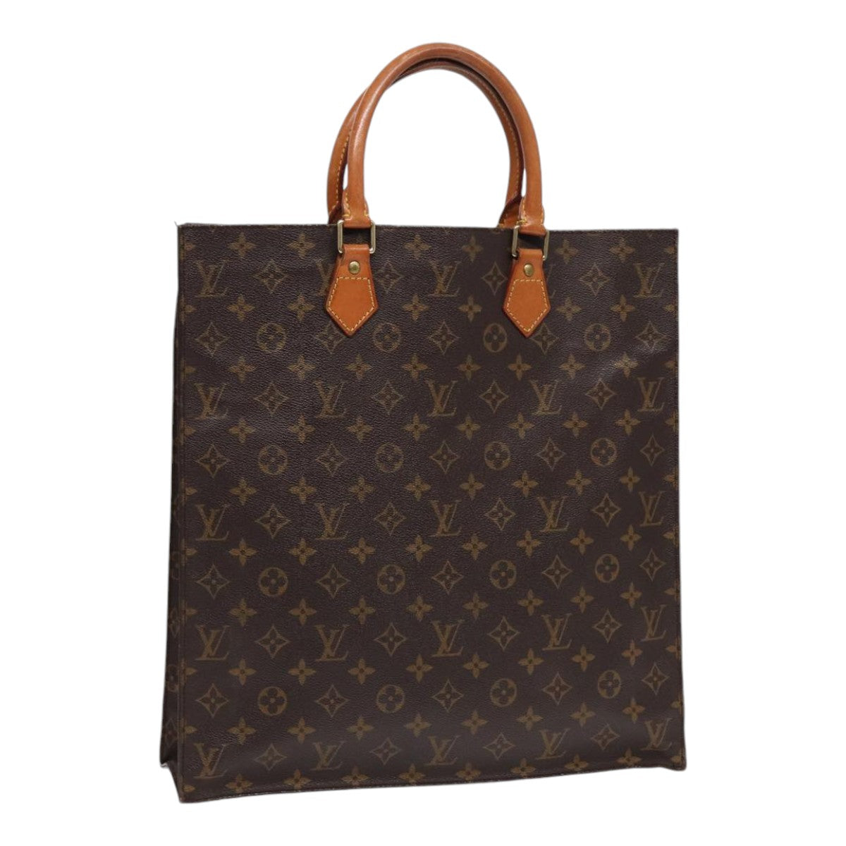 LOUIS VUITTON Monogram Sac Plat Hand Bag M51140 LV Auth 86605