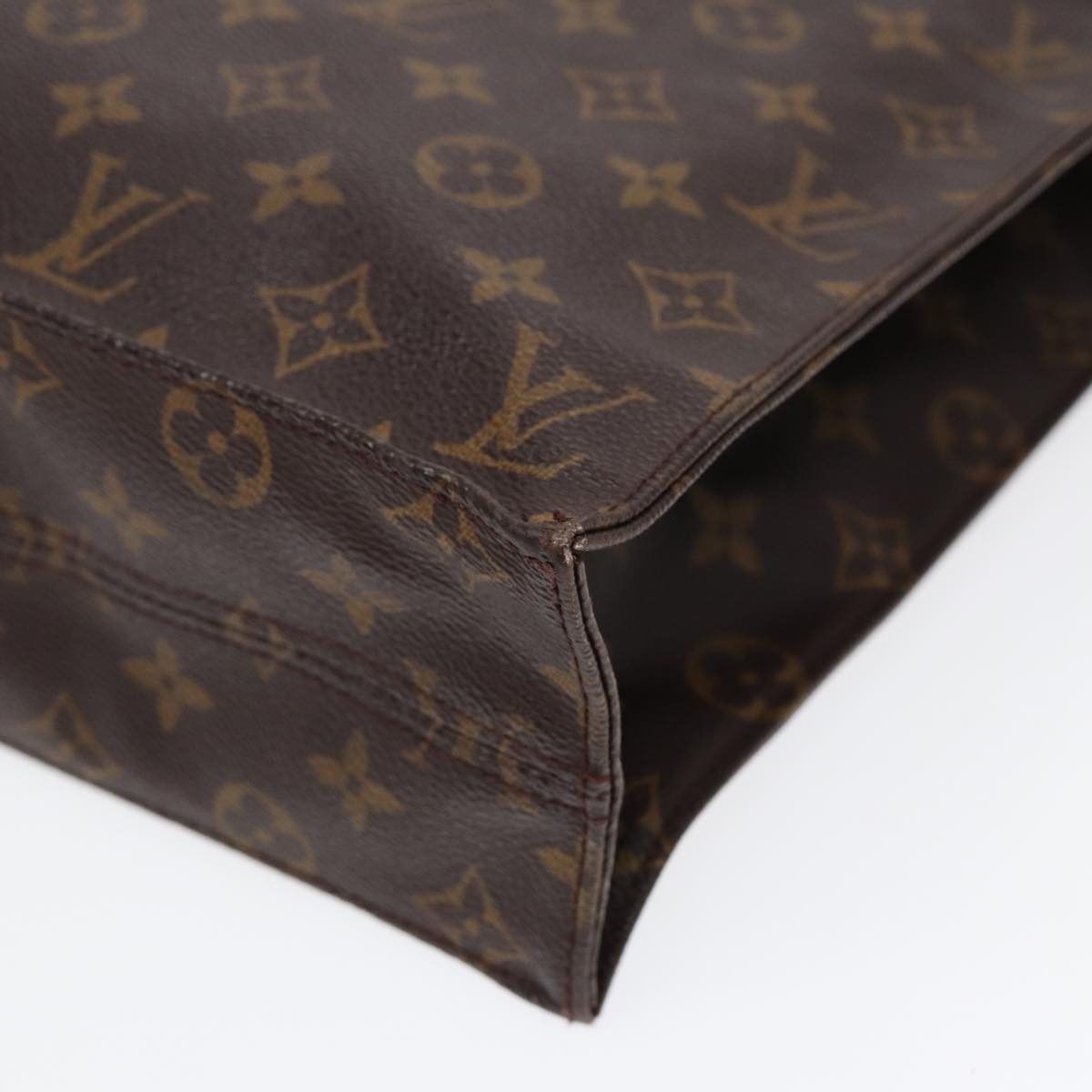 LOUIS VUITTON Monogram Sac Plat Hand Bag M51140 LV Auth 86605