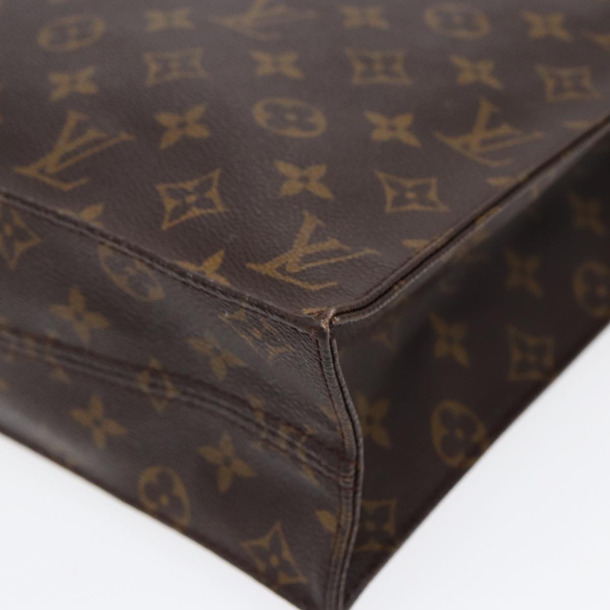 LOUIS VUITTON Monogram Sac Plat Hand Bag M51140 LV Auth 86605