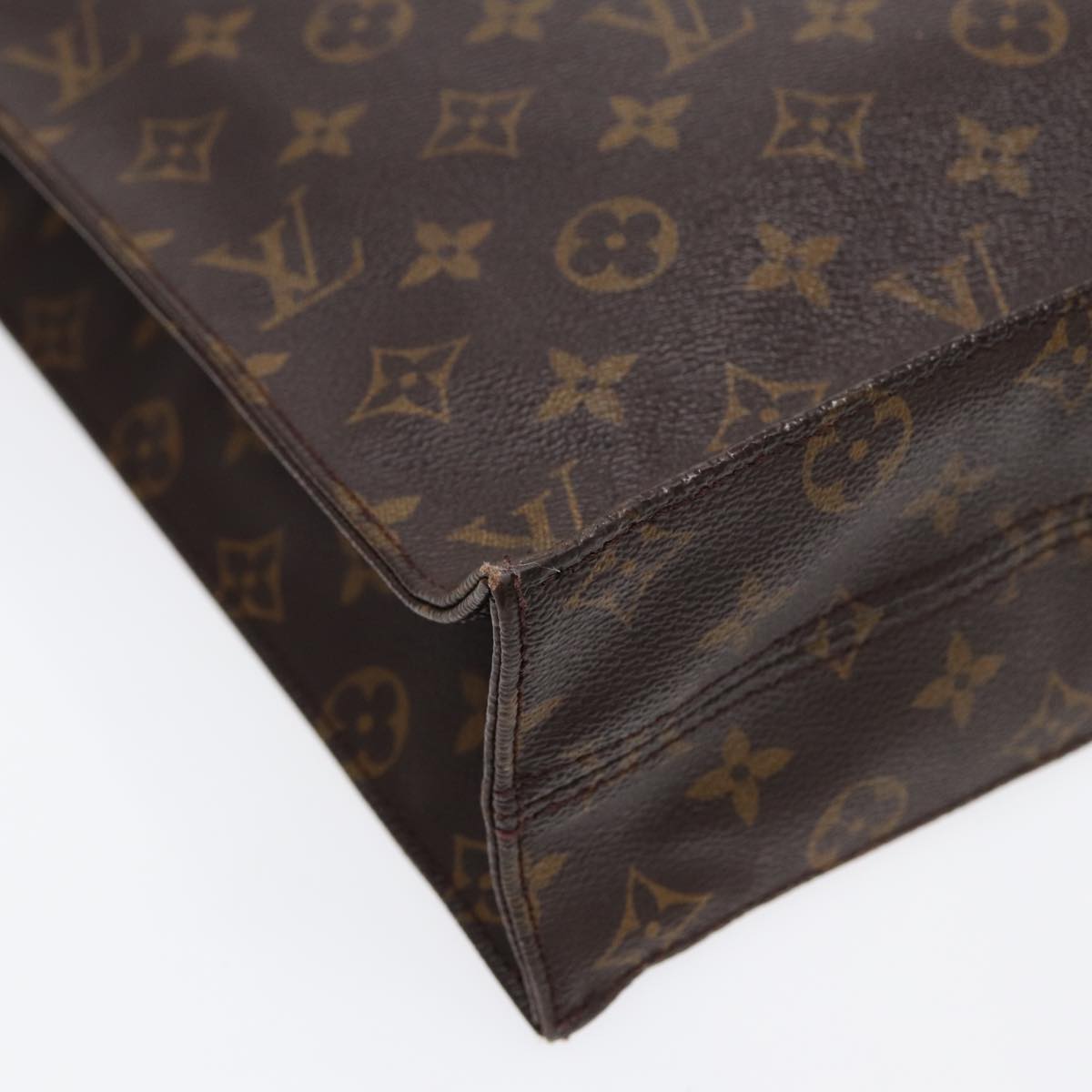 LOUIS VUITTON Monogram Sac Plat Hand Bag M51140 LV Auth 86605