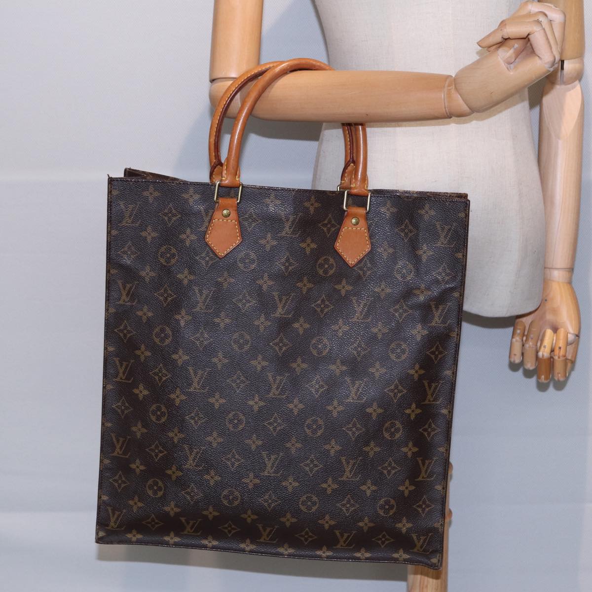 LOUIS VUITTON Monogram Sac Plat Hand Bag M51140 LV Auth 86605