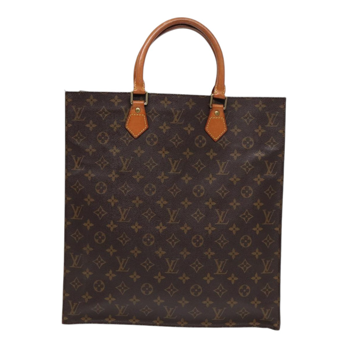 LOUIS VUITTON Monogram Sac Plat Hand Bag M51140 LV Auth 86605