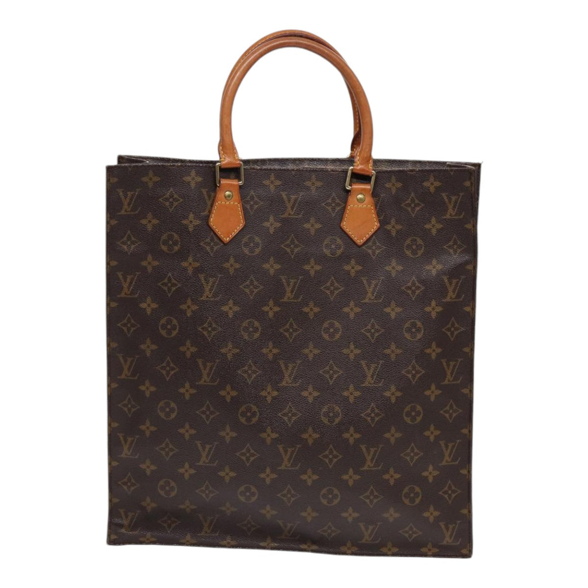 LOUIS VUITTON Monogram Sac Plat Hand Bag M51140 LV Auth 86605