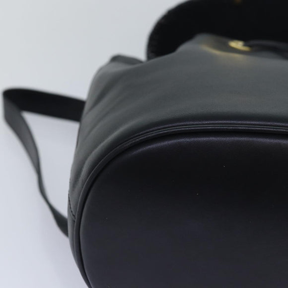 Salvatore Ferragamo Rucksack Leder Schwarz Gold Auth 86612