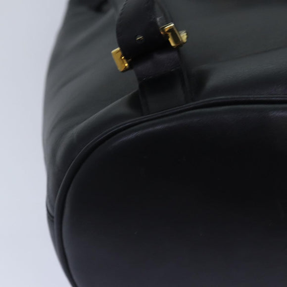 Salvatore Ferragamo Rucksack Leder Schwarz Gold Auth 86612