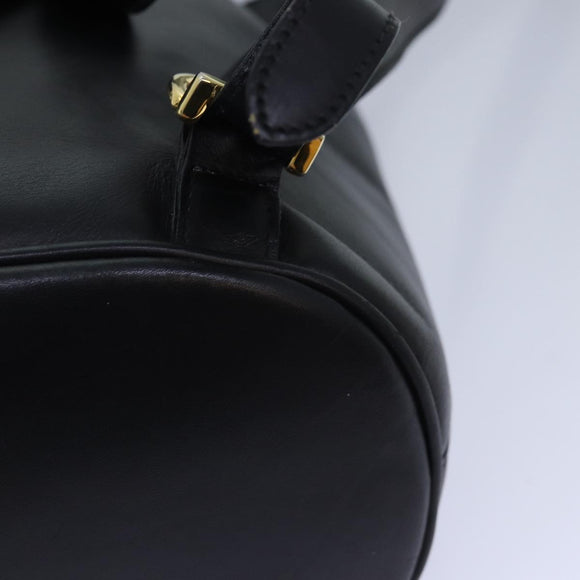 Salvatore Ferragamo Rucksack Leder Schwarz Gold Auth 86612