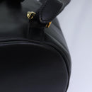 Salvatore Ferragamo Backpack Leather Black Gold Auth 86612-8