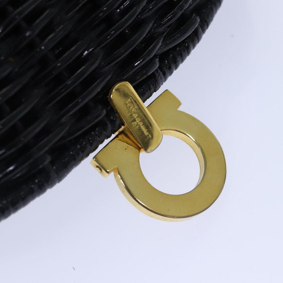 Salvatore Ferragamo Rucksack Leder Schwarz Gold Auth 86612
