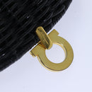 Salvatore Ferragamo Backpack Leather Black Gold Auth 86612-9