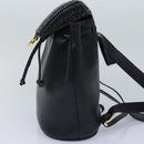 Salvatore Ferragamo Backpack Leather Black Gold Auth 86612-3