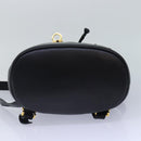 Salvatore Ferragamo Backpack Leather Black Gold Auth 86612-5