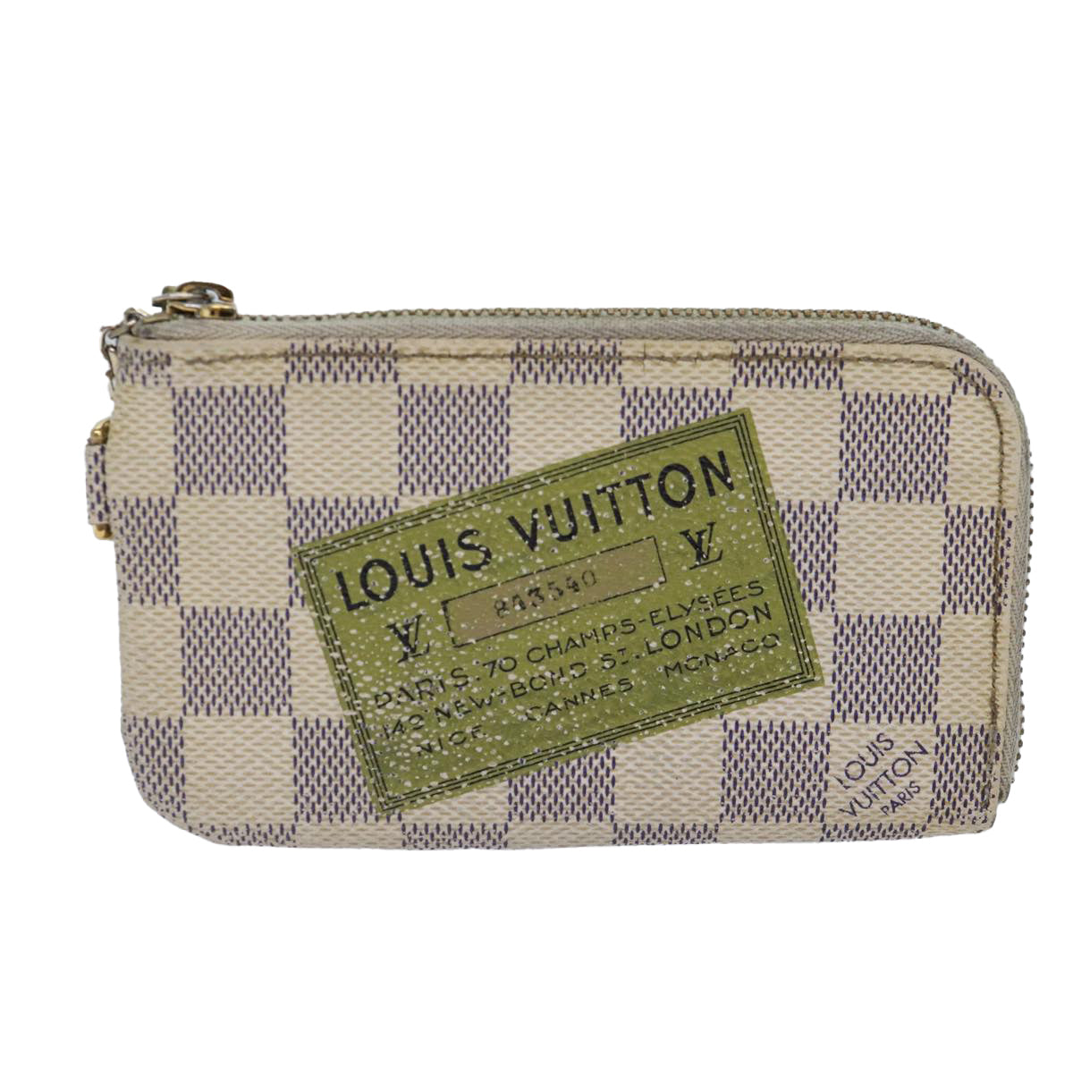 LOUIS VUITTON Damier Azur Pochette Cles Compli Coin Purse N63805 LV Auth 86631