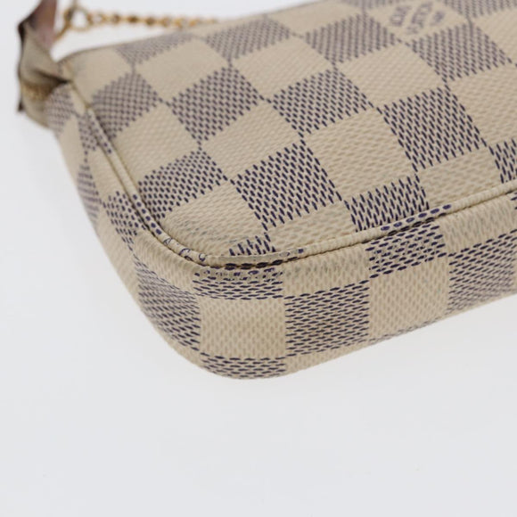 LOUIS VUITTON Damier Azur Mini Pochette Accessoires Pouch N63005 LV Auth 86634