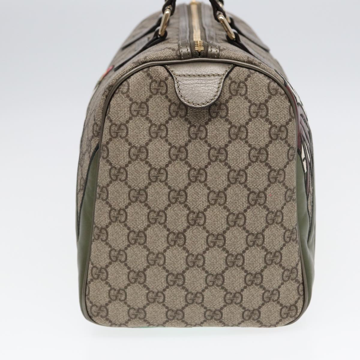 GUCCI GG Supreme UNICEF Snowman in Africa Boston Bag PVC Beige 189895 Auth 86638