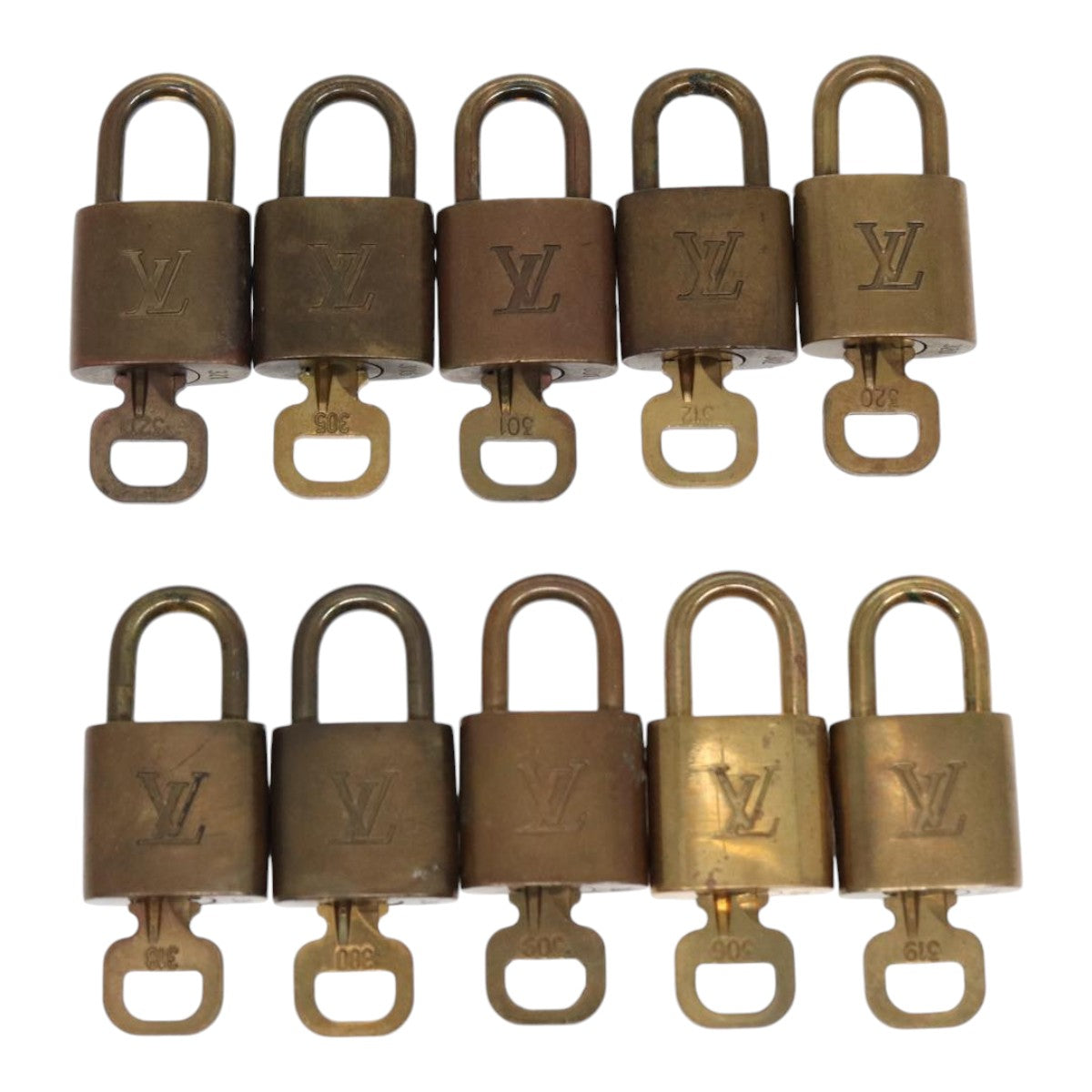 LOUIS VUITTON Padlock 10set metal Gold Tone LV Auth 86669 - 0