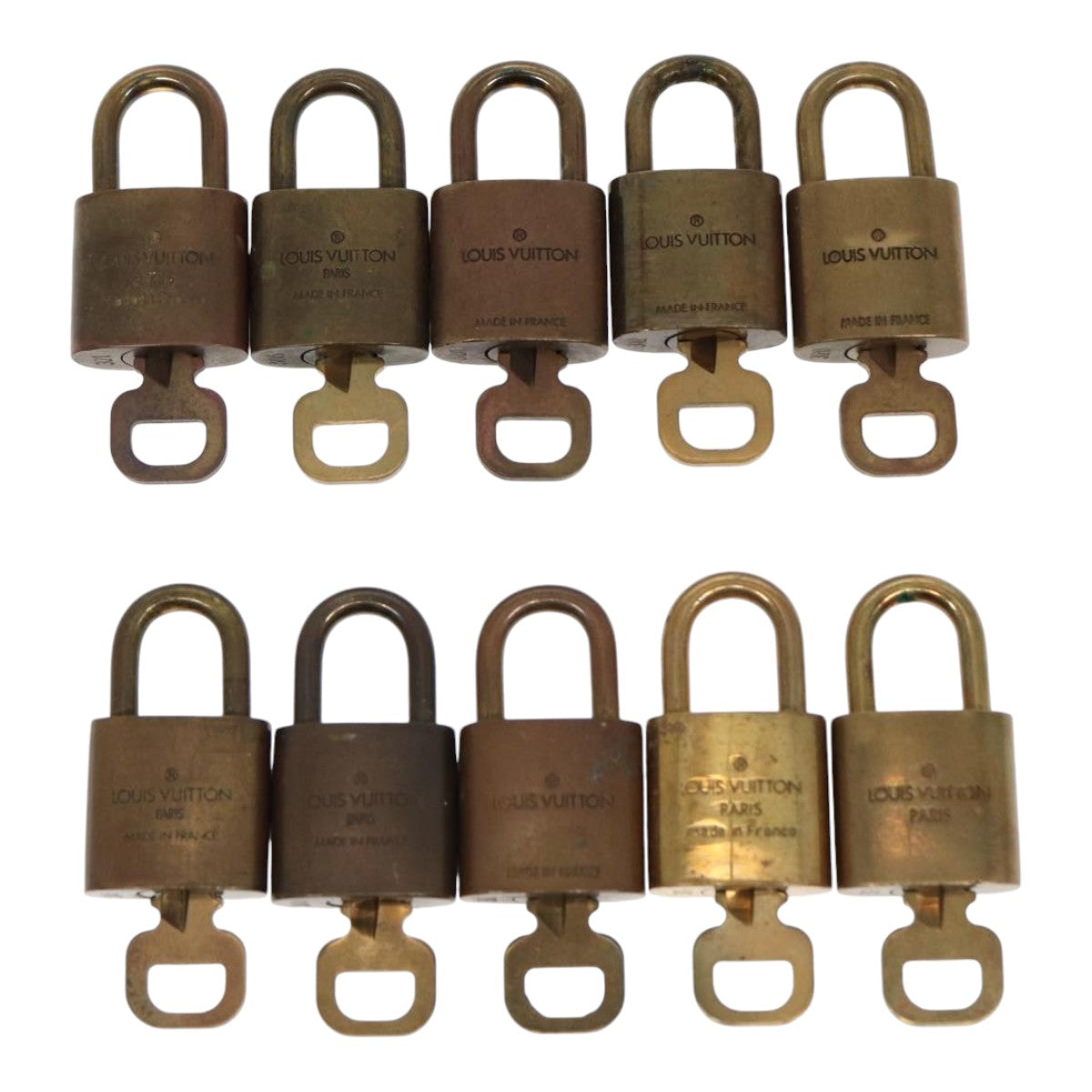 LOUIS VUITTON Padlock 10set metal Gold Tone LV Auth 86669