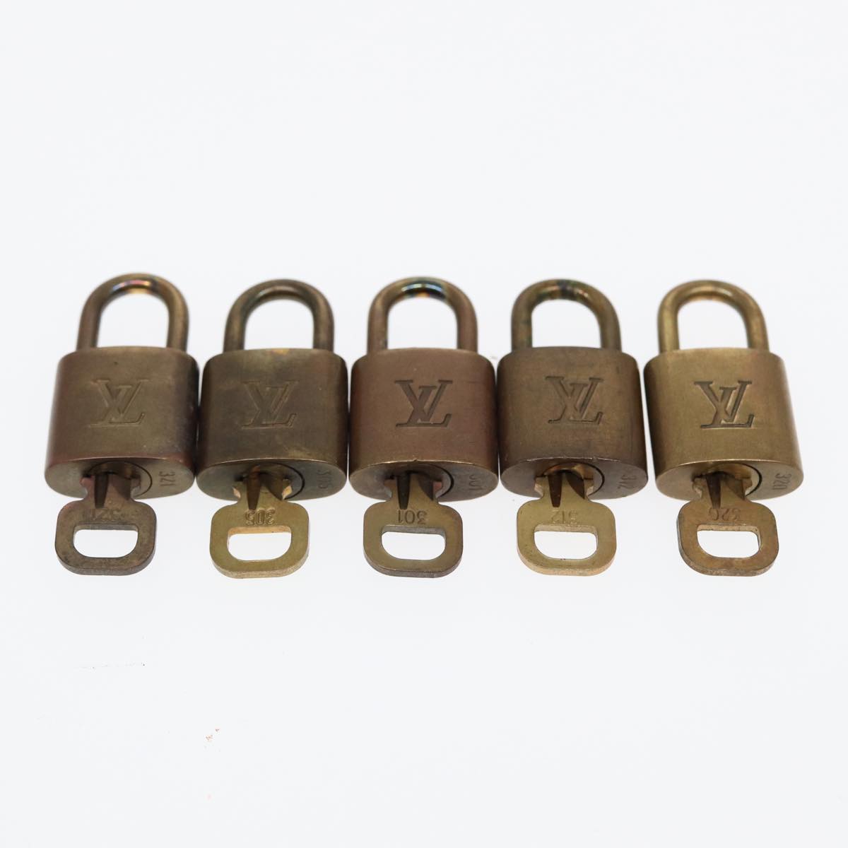 LOUIS VUITTON Padlock 10set metal Gold Tone LV Auth 86669