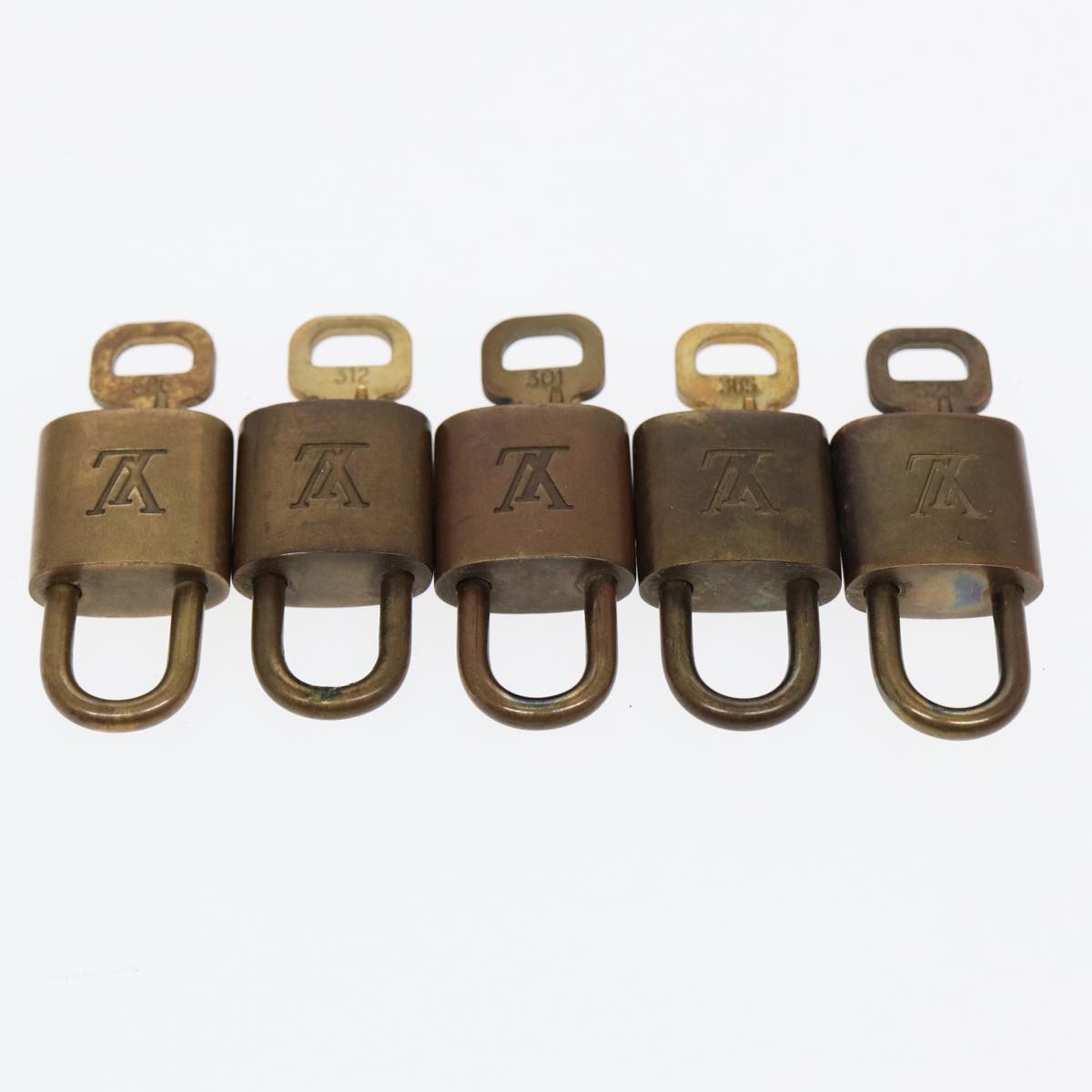 LOUIS VUITTON Padlock 10set metal Gold Tone LV Auth 86669