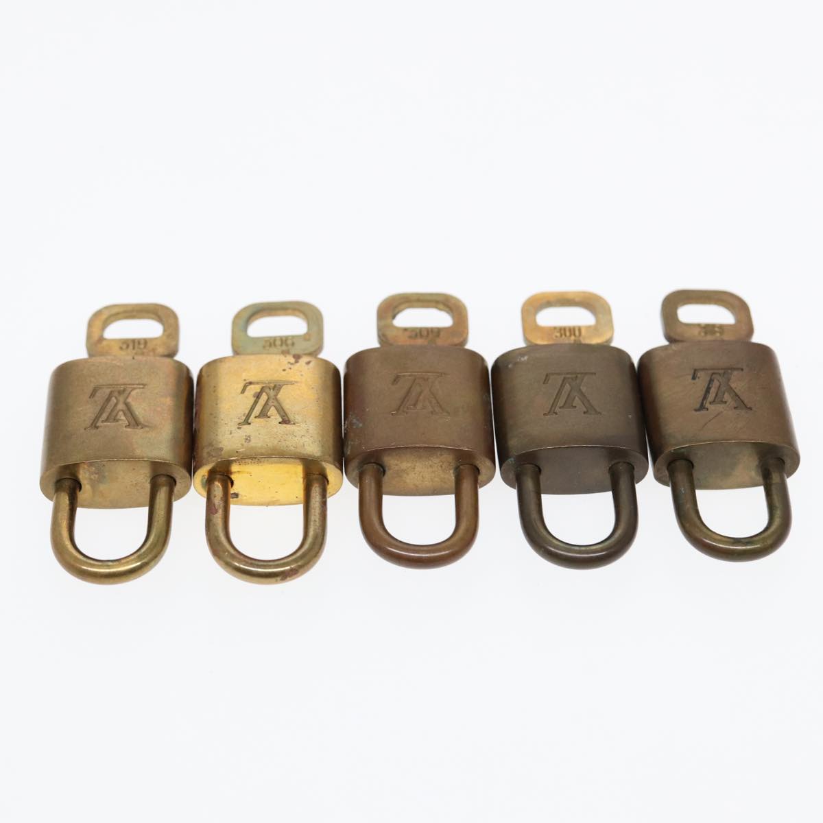 LOUIS VUITTON Padlock 10set metal Gold Tone LV Auth 86669