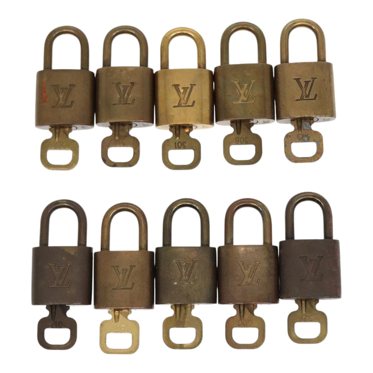 LOUIS VUITTON Padlock 10set metal Gold Tone LV Auth 86670 - 0