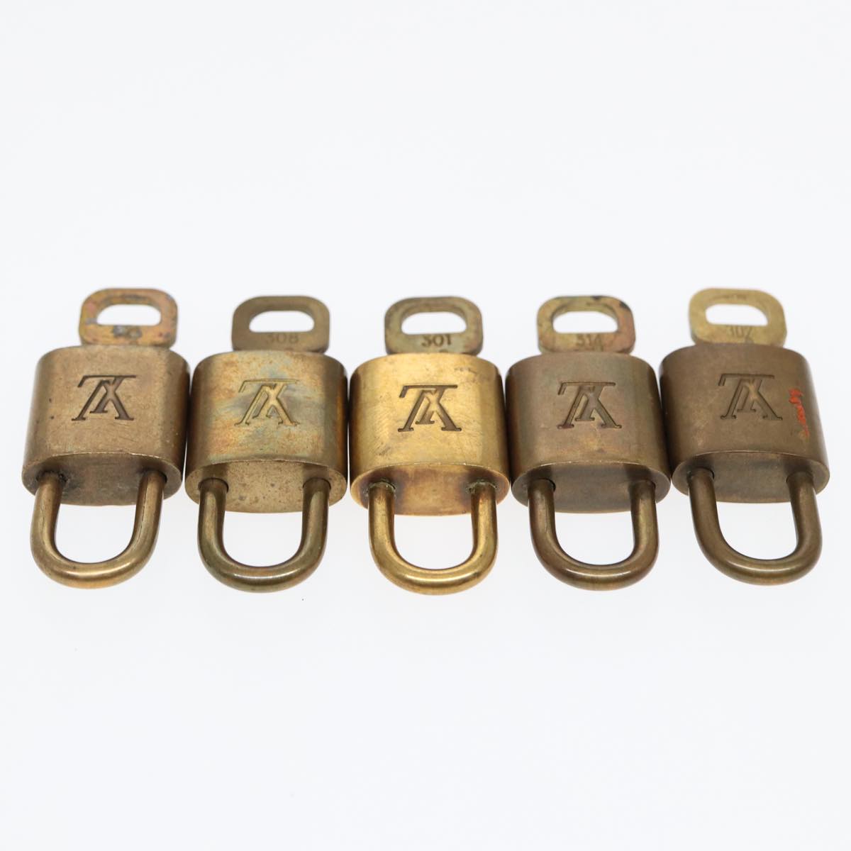 LOUIS VUITTON Padlock 10set metal Gold Tone LV Auth 86670