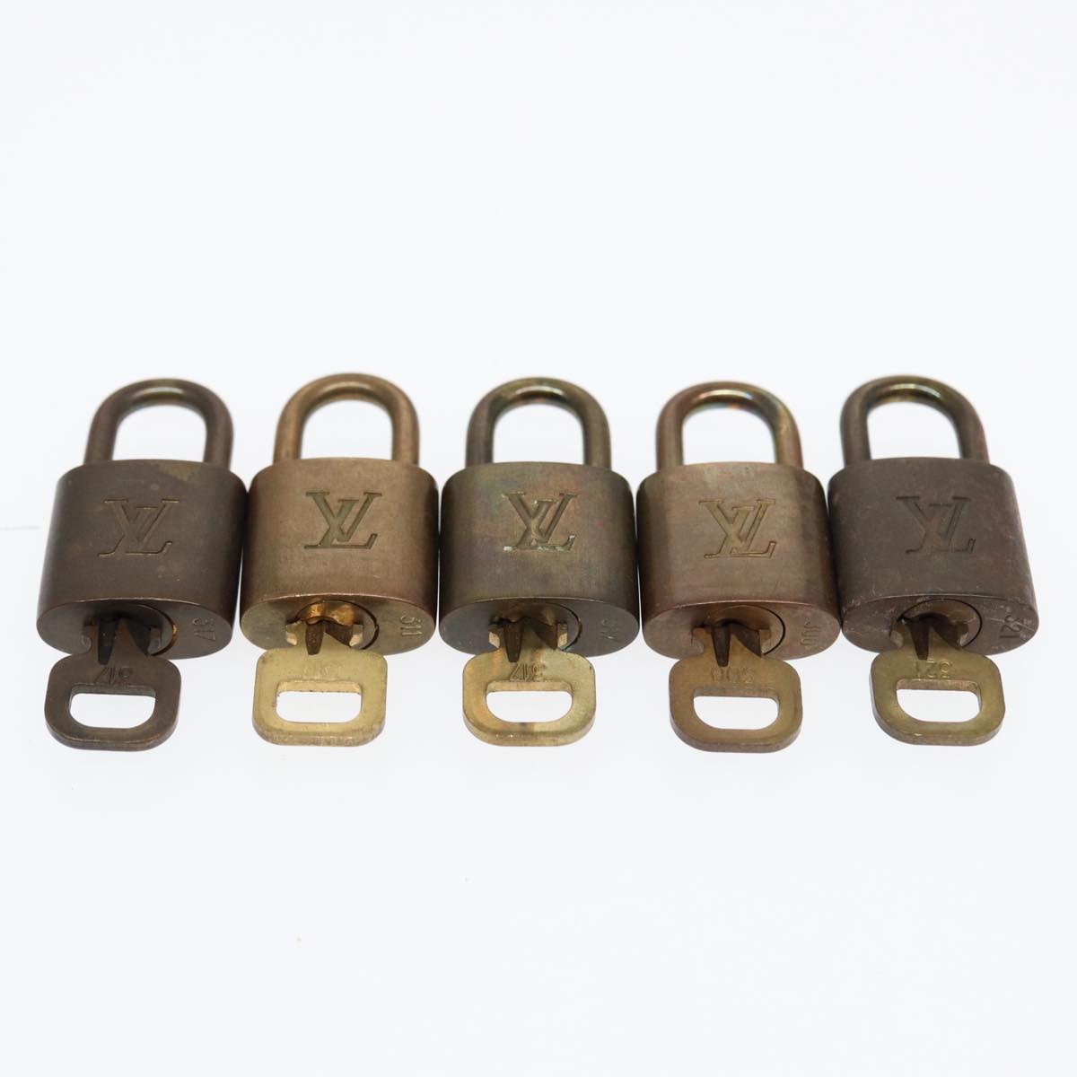 LOUIS VUITTON Padlock 10set metal Gold Tone LV Auth 86670