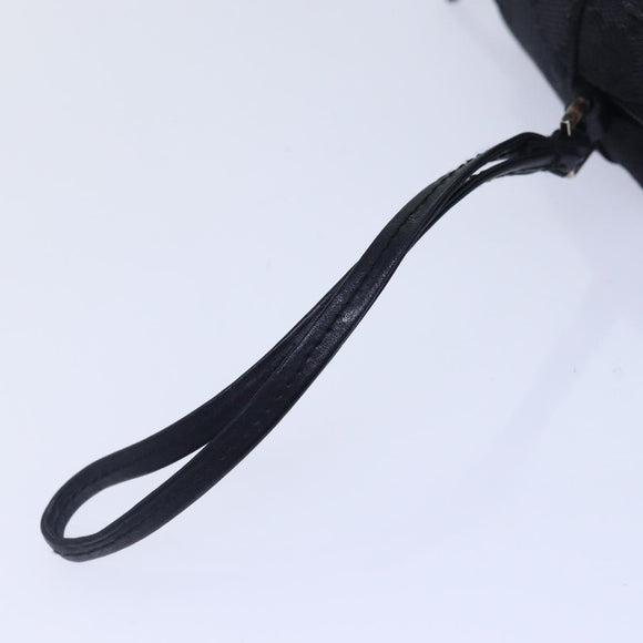 GUCCI GG Canvas Pouch Black Silver 039 1094 Auth 86678